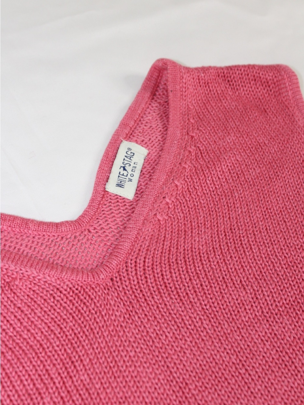 White Stag Pink V-Neck Knit Vest
